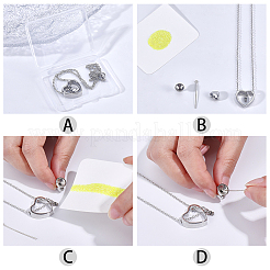 1 pezzo di collana per ceneri con ciondolo a forma di cuore in acciaio inossidabile 304&nbsp;NJEW-CN0001-19P