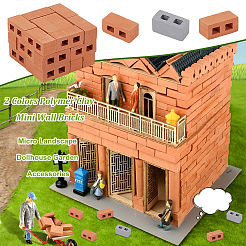 2 цвет полимерной глины мини-кирпичи стены&nbsp;AJEW-OC0005-03A