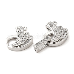 Реечное покрытие латунь микро паве прозрачный кубический цирконий складные застежки&nbsp;KK-H447-15P