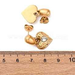 Серьги-гвоздики в форме сердца из нержавеющей стали 304&nbsp;EJEW-S279-02G