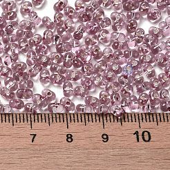 焼付塗装ガラスシードビーズ  ピーナッツ  淡いバイオレットレッド  3.5~4x2~2.5x2~2.3mm  穴：0.8mm  約8000個/ポンド&nbsp;SEED-K009-03B-10