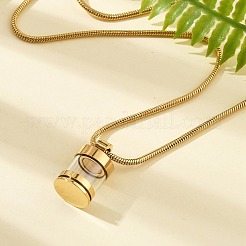 Ожерелья с подвеской в виде открывающейся пустой стеклянной бутылки из нержавеющей стали 304 NJEW-V001-08G