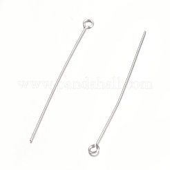 変色しにくい304ステンレススチール製アイピン  ステンレス鋼色  45mm  穴：2mm  ピン：0.6mm&nbsp;STAS-O105-01P-0.6x45mm