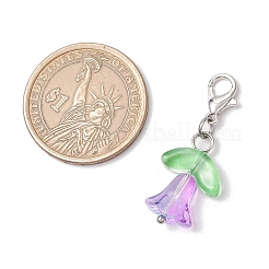 Подвесные украшения из прозрачного стекла в виде цветка HJEW-JM03295-02