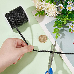 Cordon plat tressé en cuir PU à 10 brins de 3 m&nbsp;WL-AR0001-03