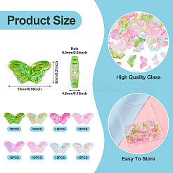 120 шт. 8-х цветные прозрачные гальванические стеклянные бусины&nbsp;GLAA-TA0003-54