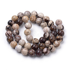 天然石ゼブラジャスパービーズ連売り  ラウンド  12~13mm  穴：1mm  約30個/連  15インチ&nbsp;G-S259-30-12mm