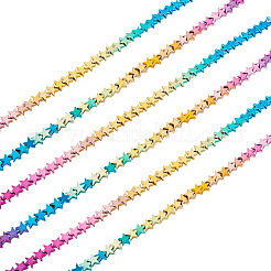 2 starnds градиент цвета гальванизированные синтетические немагнитные гематитовые бусины нити&nbsp;G-TA0002-86B