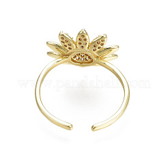 Открытое кольцо-кафф с кубическим цирконием RJEW-N035-108