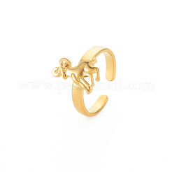 Ионное покрытие (ip) нержавеющая сталь 304 12 созвездие/знак зодиака открытое кольцо-манжета для женщин RJEW-S405-156G