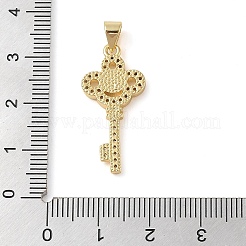 Латунные микропаве прозрачные подвески с фианитом KK-I712-58G-04