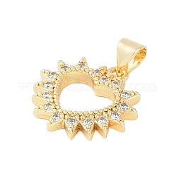 Placage de crémaillère en laiton micro pavé pendentifs en zircone cubique claire&nbsp;LS-KK-Z060-10G