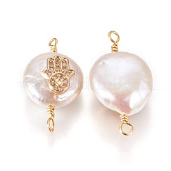 Соединители с натуральным жемчугом&nbsp;PEAR-I005-14