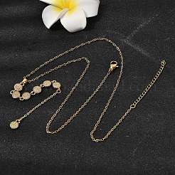 Подвеска-колье из латуни с микропаве из прозрачного кубического циркония в геометрическом стиле с кисточкой&nbsp;NJEW-P350-01A-G