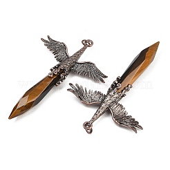 Grands pendentifs en œil de tigre naturel facetté&nbsp;G-T145-01R-03