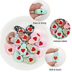 18 шт. 9 цвета пищевые экологически чистые силиконовые бусины&nbsp;SIL-CA0001-82