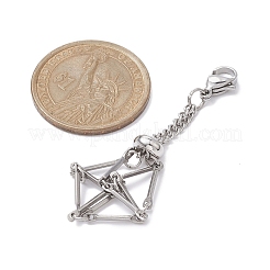 Латунный мешочек макраме пустой держатель для камня кулон украшение HJEW-JM01269-02