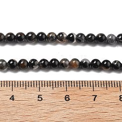 Натуральный черный турмалин бисер нитей&nbsp;X-G-Q031-A01-4mm