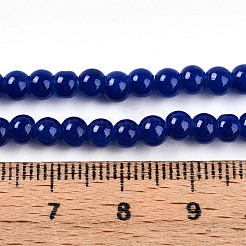 Выпечки окрашены имитация нефрита стекловолокна круглый шарик DGLA-Q021-4mm-33