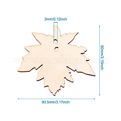 Неокрашенный деревянный большой кулон X-WOOD-TA0002-16