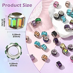 50шт стеклянные европейские бусины&nbsp;GPDL-YW0001-04