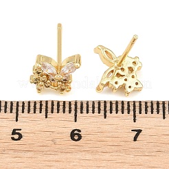 Boucles d'oreilles en laiton avec micro pavé de zircons cubiques pour femmes&nbsp;KK-A305-07G