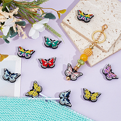 14шт 7 цвета бабочки силиконовые бусины SIL-NB0001-41