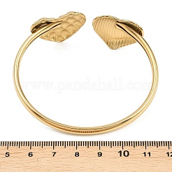 Браслеты-манжеты в форме сердца из нержавеющей стали 304 для женщин&nbsp;BJEW-A154-01B-G