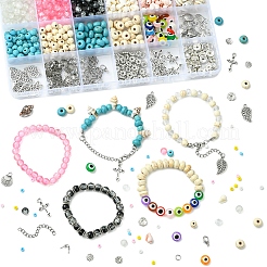 Наборы для самостоятельного изготовления летних браслетов из стекла&nbsp;DIY-FS0007-91