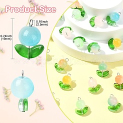 80 шт. 8-х цветные подвески из искусственного желеобразного стекла&nbsp;PALLOY-CJ00082