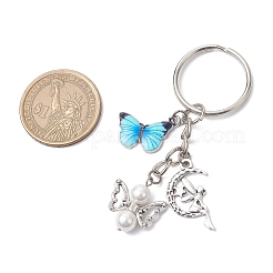 5шт. брелки из ракушки из железного сплава с жемчугом&nbsp;KEYC-JKC01228