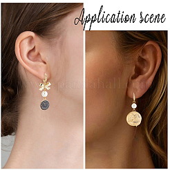 14шт латунные серьги-кольца с микро-паве из прозрачного кубического циркония&nbsp;ZIRC-BBC0003-51