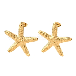 Серьги-гвоздики в форме морской звезды из нержавеющей стали 304&nbsp;EJEW-Z135-02G-03