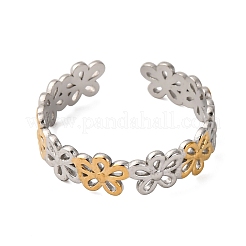 Doppelfarbige Manschettenringe aus Edelstahl 304&nbsp;RJEW-S635-01GP-02
