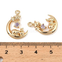 Латунные микро проложить кубического циркония подвески KK-C155-19G-01