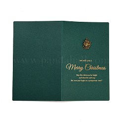長方形の紙のグリーティングカード  封筒付き  クリスマスの日の招待状  クリスマス鐘  170x105x3.5mm&nbsp;AJEW-P123-C03
