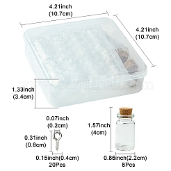 8шт стеклянные бутылки с пробкой AJEW-FS0001-10