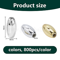 1600 pièce de perles en plastique écologiques plaquées 2 couleurs&nbsp;KY-DC0001-58