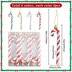4 ensemble de 4 décorations suspendues en forme de canne à sucre en plastique de couleurs&nbsp;FIND-SC0013-42B
