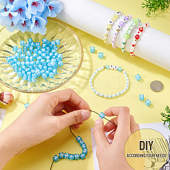 100шт 5 цвета прозрачные акриловые бусины&nbsp;TACR-TA0001-55B