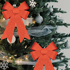 Рождественский ПВХ блестящий бант&nbsp;AJEW-SP0003-72C-01