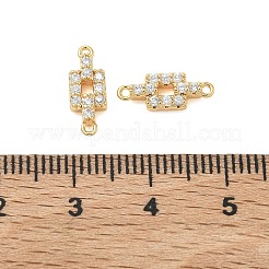 Verbindungsanhänger mit Mikropavé aus Messing mit durchsichtigen Zirkonia-Steinen&nbsp;XGRQ3D050-505G