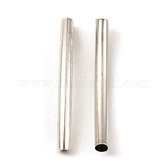 真鍮製チューブビーズ  カーブチューブ  プラチナ  49.5x5mm  穴：4mm&nbsp;KK-D040-05P