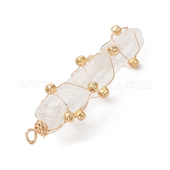 Подвески из натурального кварца с медной проволокой и гальваническим покрытием&nbsp;PALLOY-JF02626-01