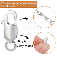 10 шт. 925 застежки-карабины из стерлингового серебра с родиевым покрытием STER-BC0001-59