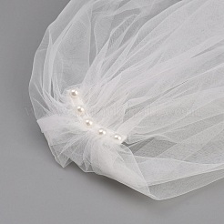 Полиэстеровая шаль на одно плечо для невесты&nbsp;AJEW-WH0816-285