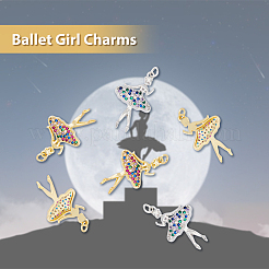 4 шт. 2 цвета латунные подвески с микропаве и кубическим цирконием&nbsp;KK-DC0003-39