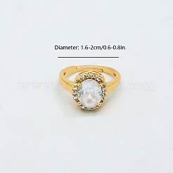 Offene Manschettenringe aus Messing mit Mikropavé und Zirkonia für Damen&nbsp;YE6141-1