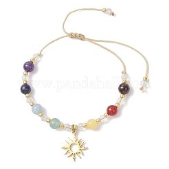 2 шт. браслеты с подвесками Chakra 304 из нержавеющей стали&nbsp;BJEW-JB12564-03