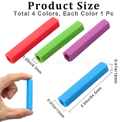 4 pieza de tapas de lápiz de silicona de 4 colores&nbsp;AJEW-GF0007-80B
